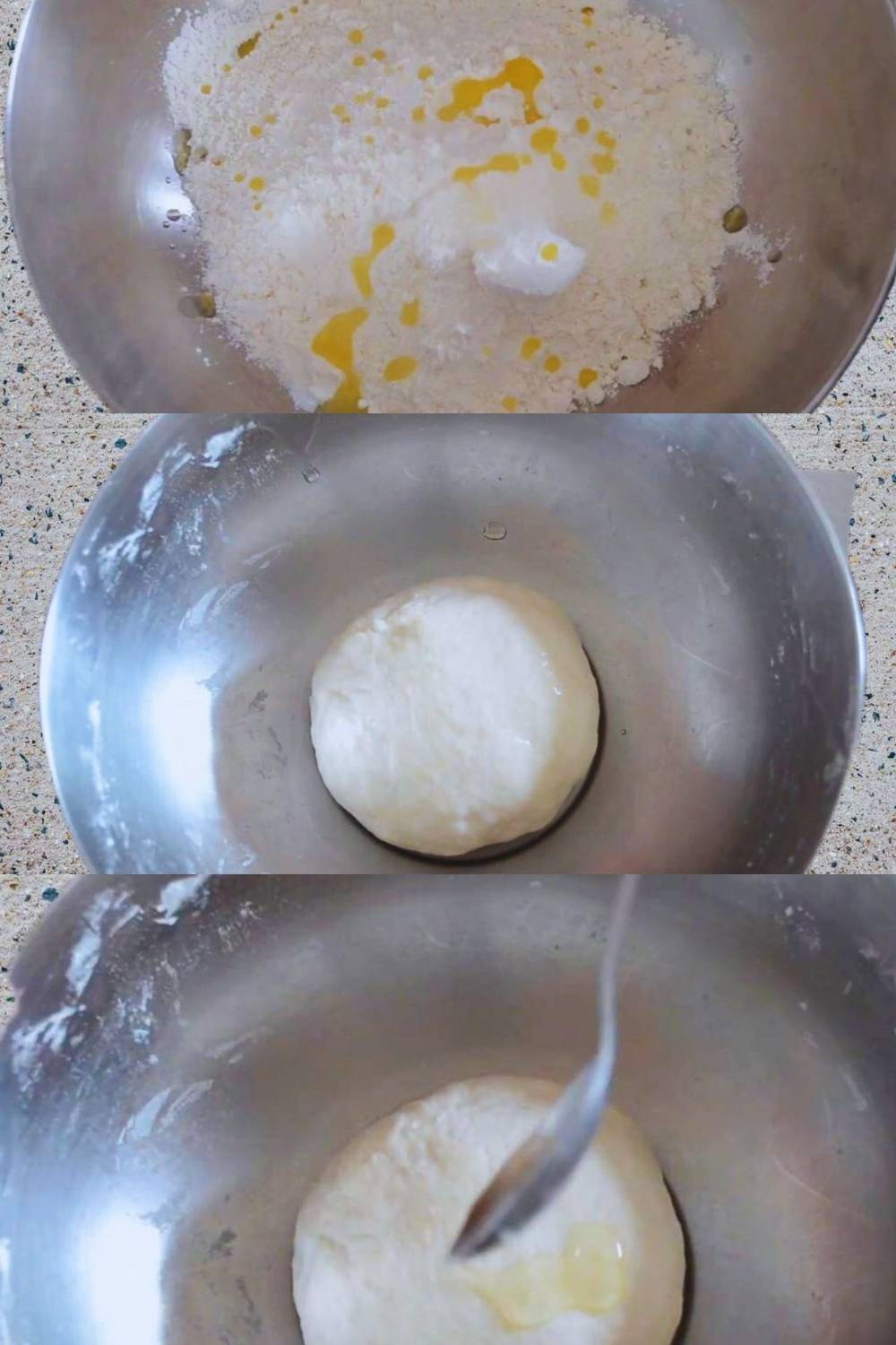 Making dough for paratha 