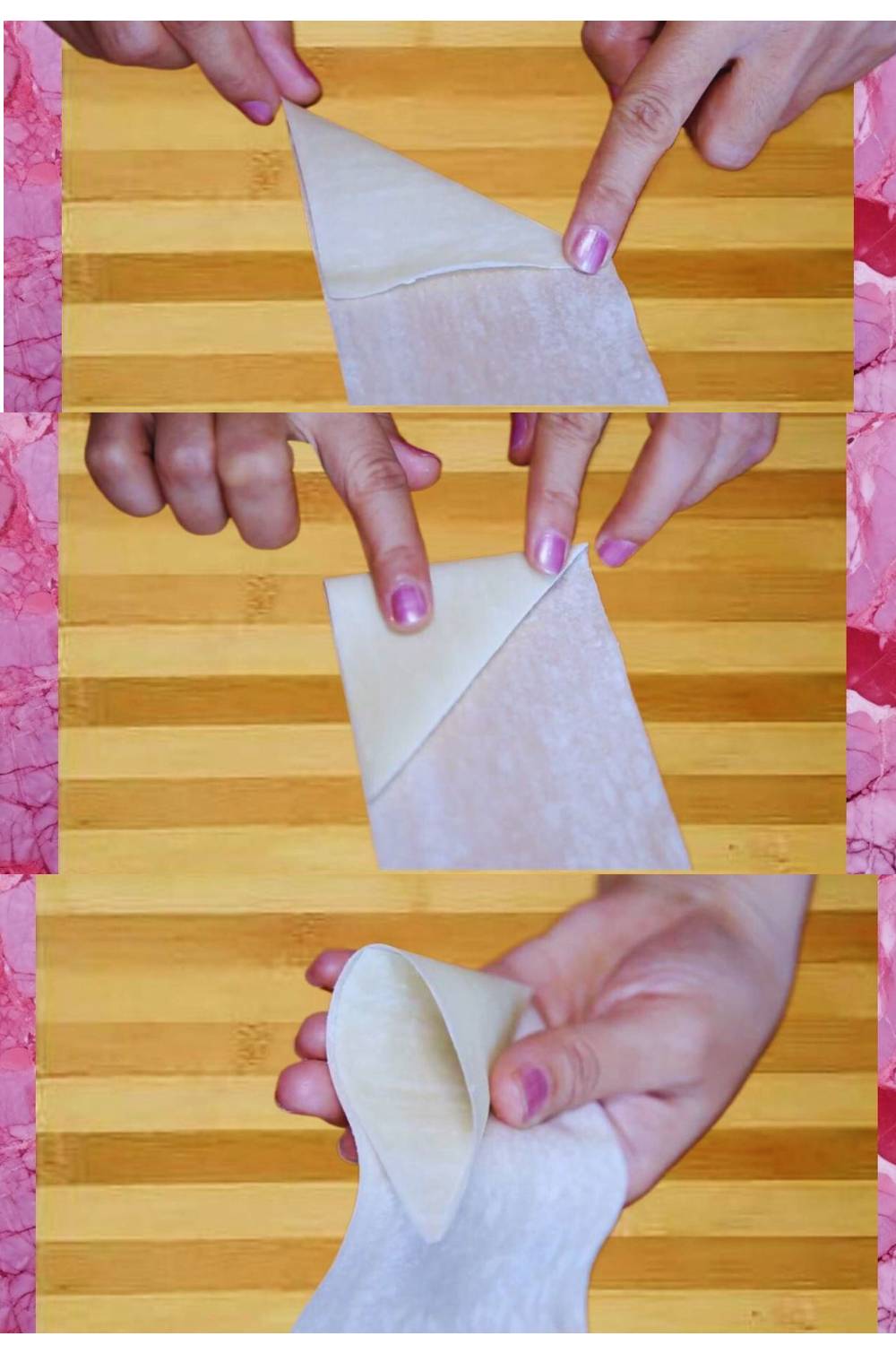 Making samosa pockets 