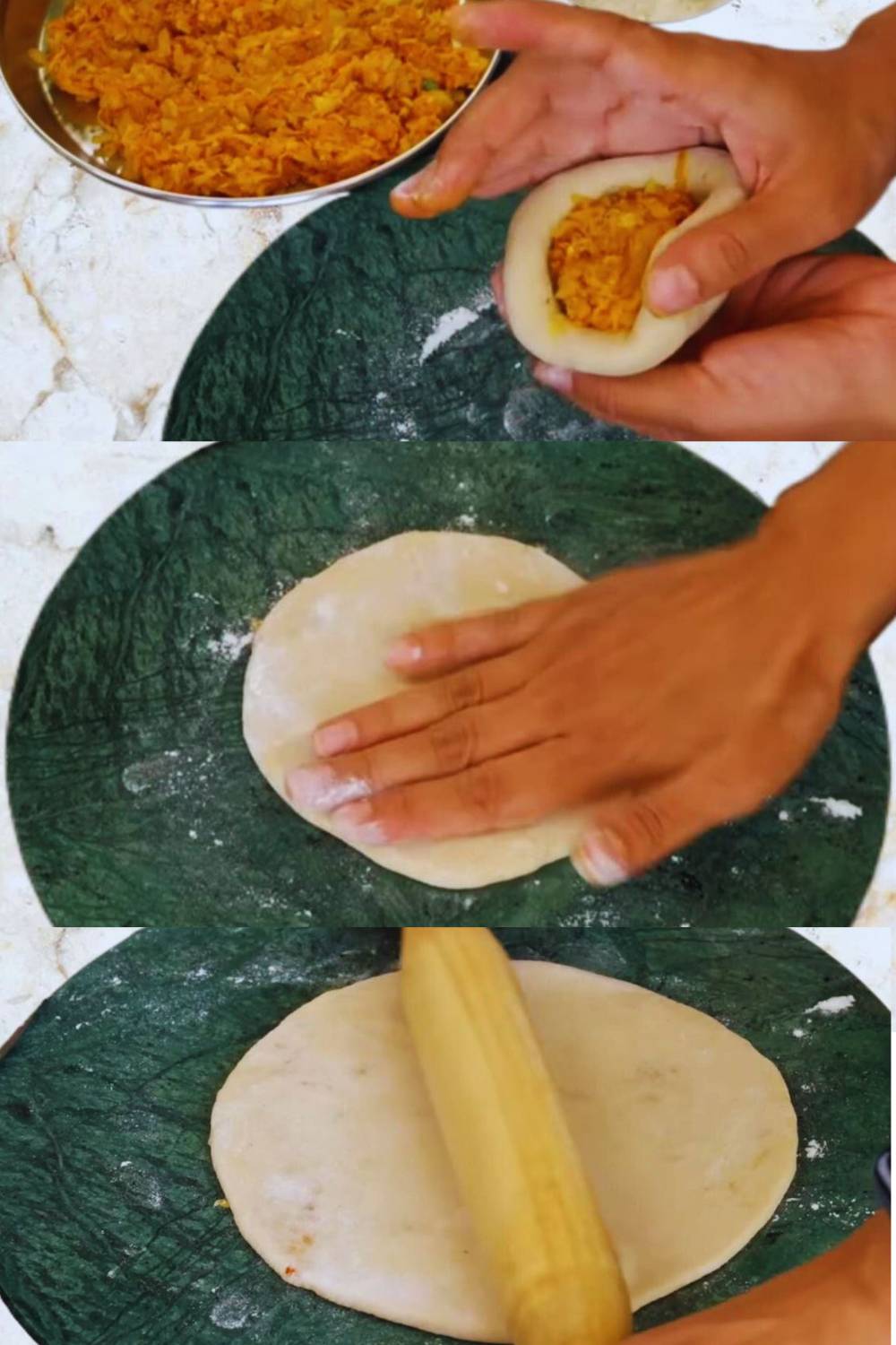 Mooli paratha recipe step 10 Making the paratha