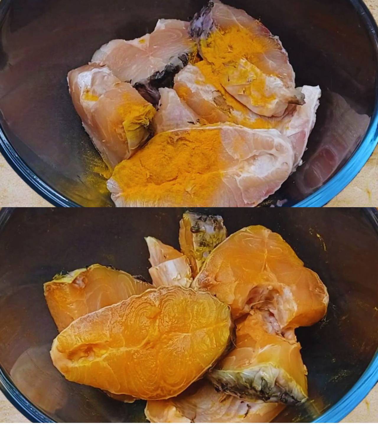 Kolhapuri fish curry recipe step 1 Marinating fish pieces