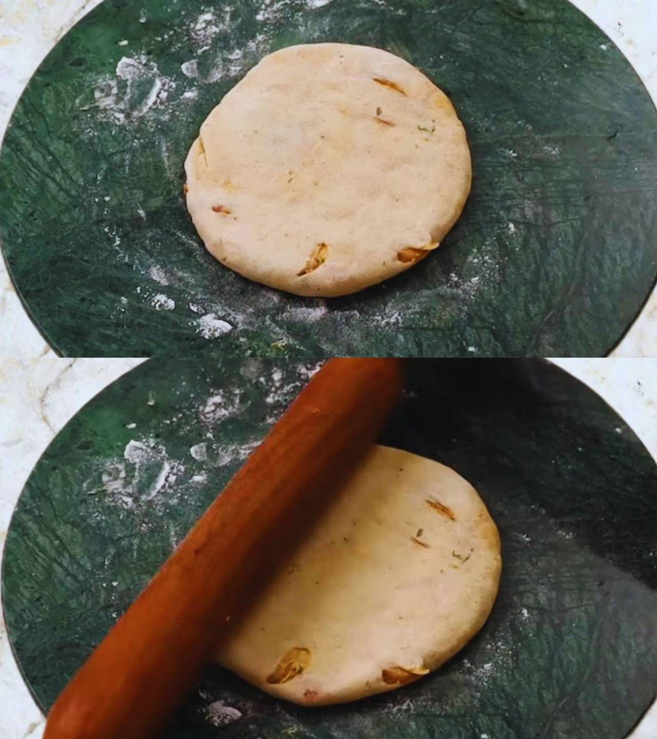 Onion Paratha ready to fry 