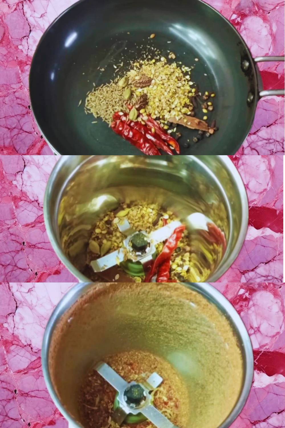 Chicken handi recipe step 4 Roasting and grinding whole spices