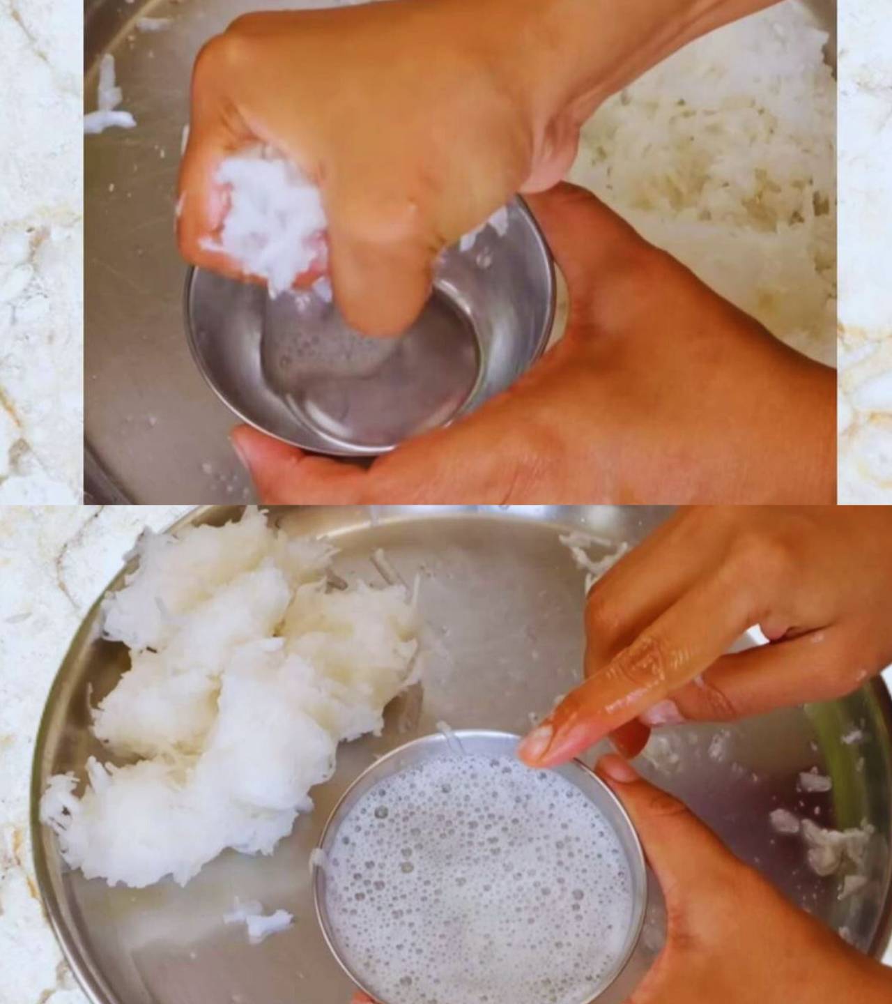 Mooli paratha recipe step 3 Squeezing water from grated radish