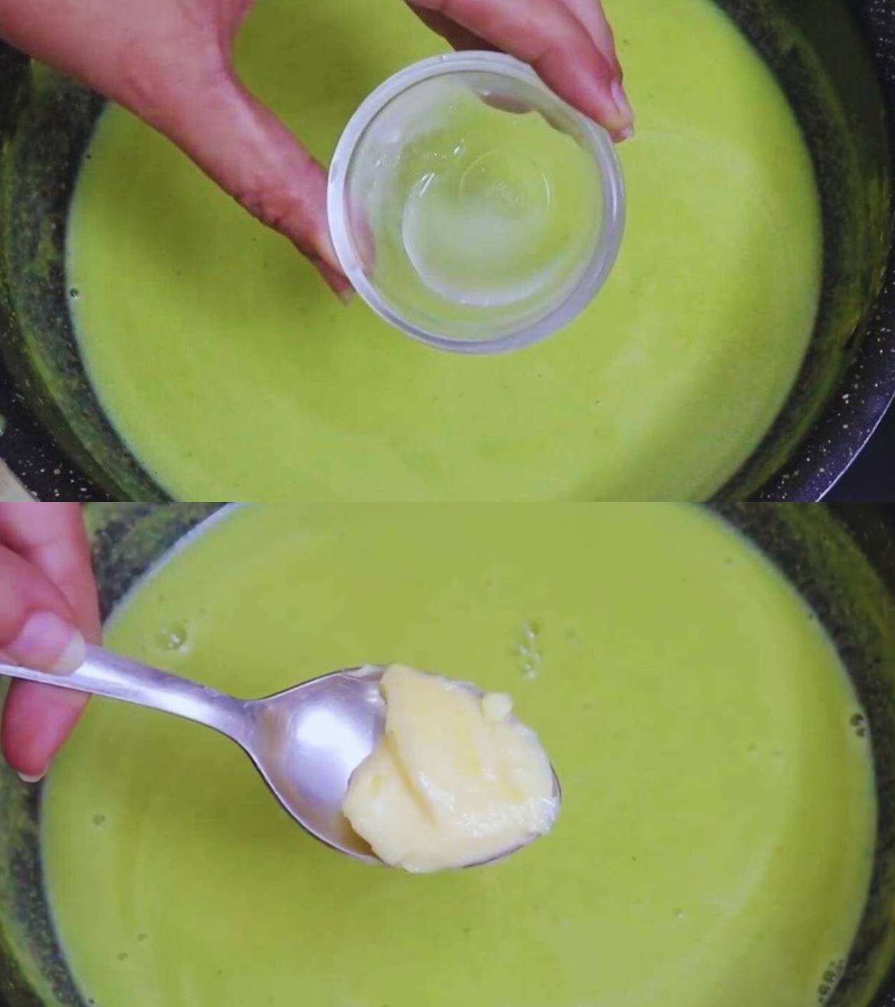 Adding butter and lemon juice 