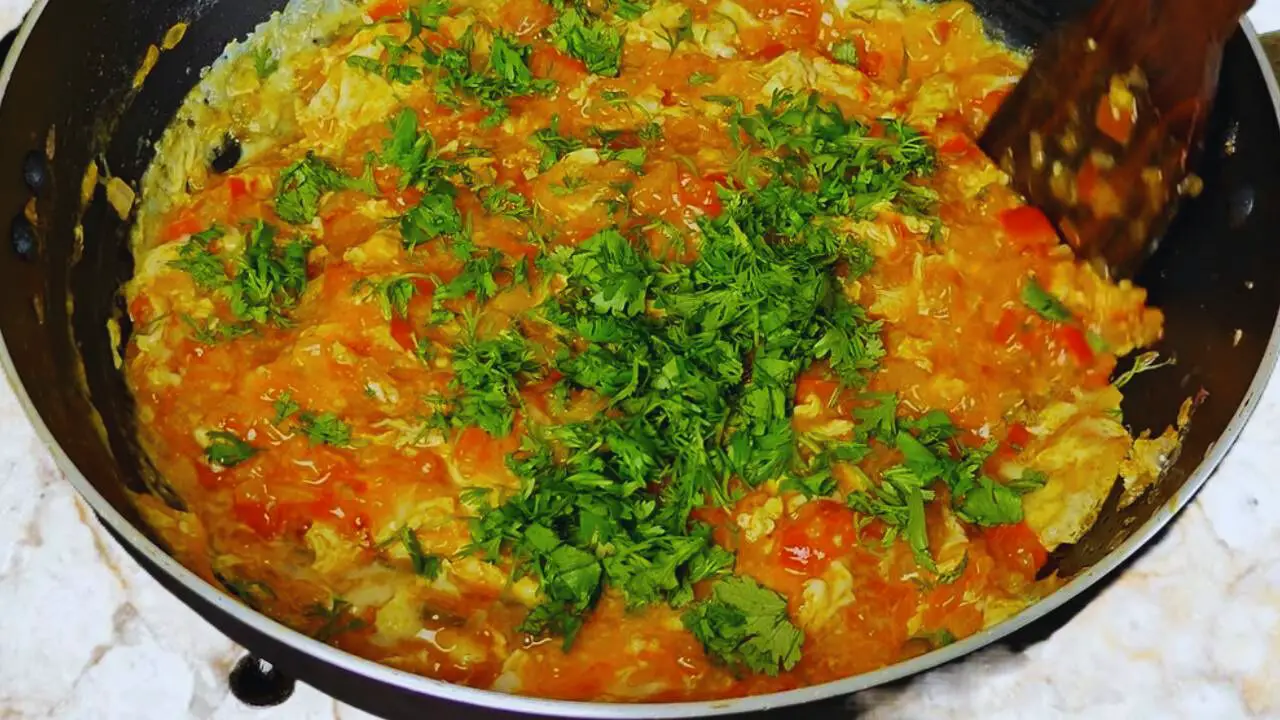 Adding coriander leaves 