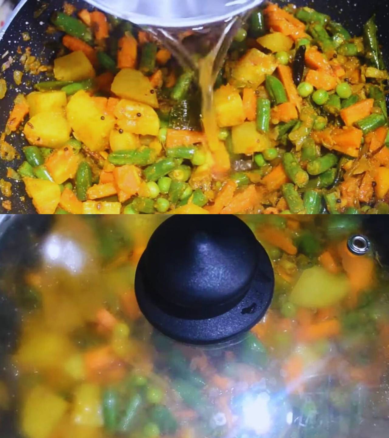 Vegetable korma recipe step 4 Adding water