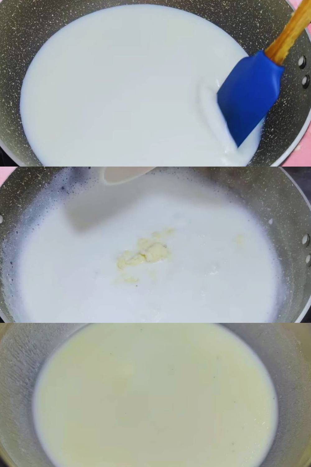 Malpua recipe step 1 Boiling milk
