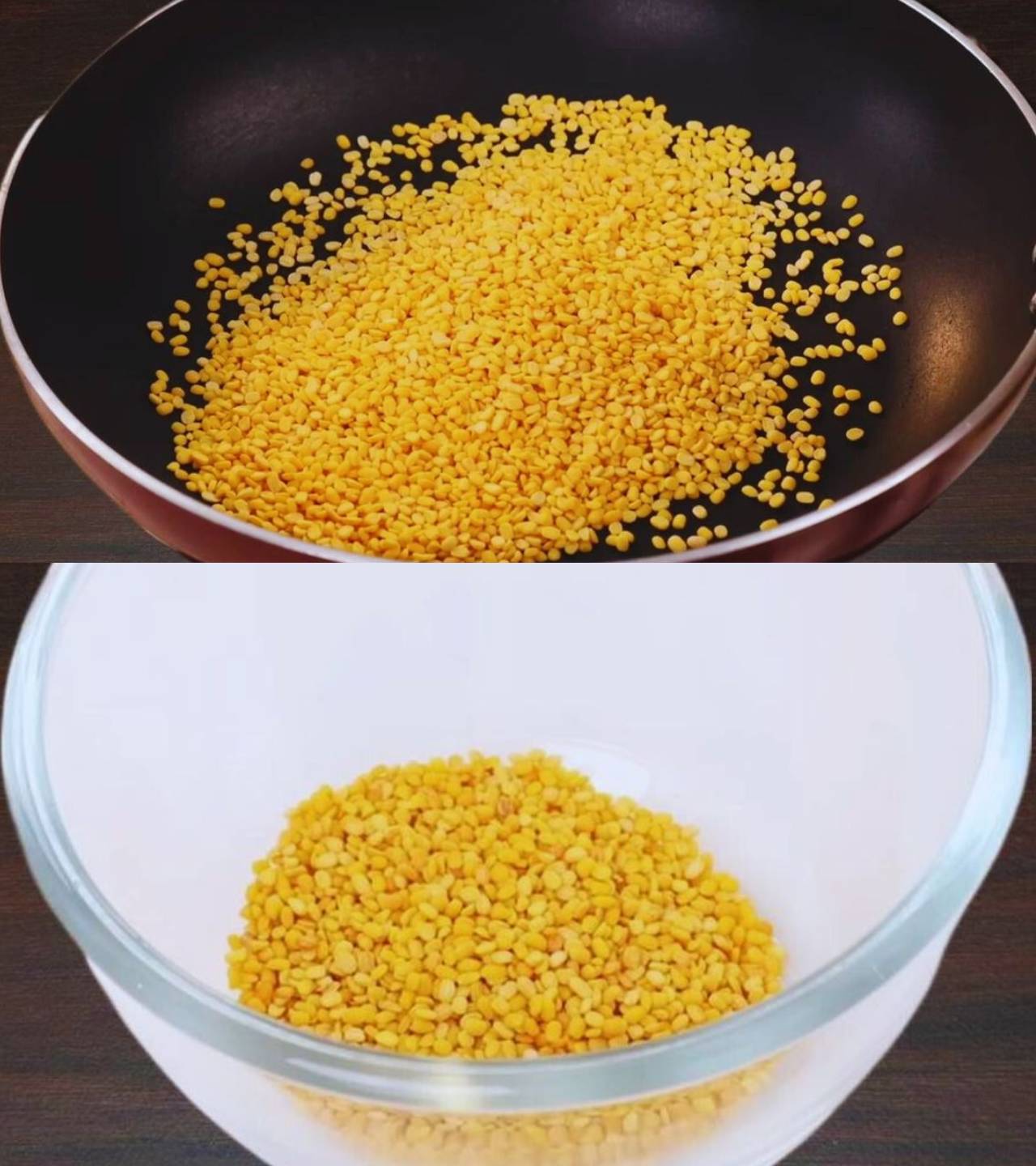 Dry roasting dal