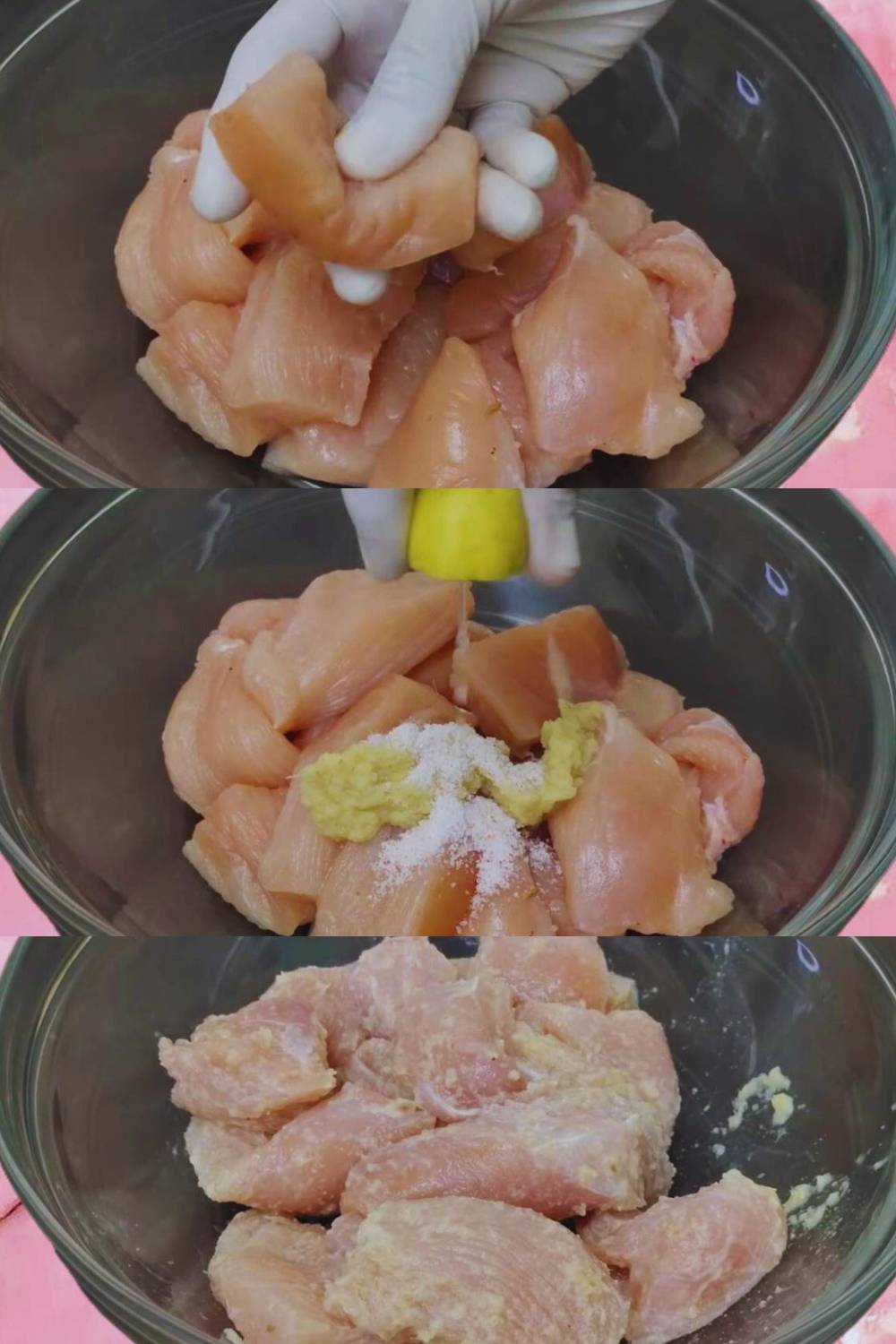 First marination of chicken 