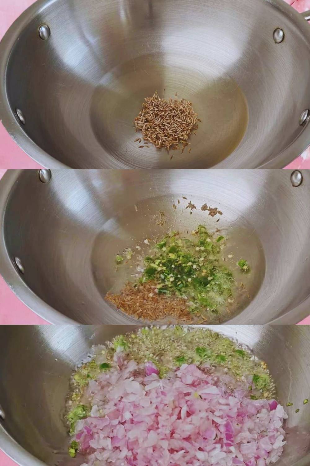 Frying spices and onions 
