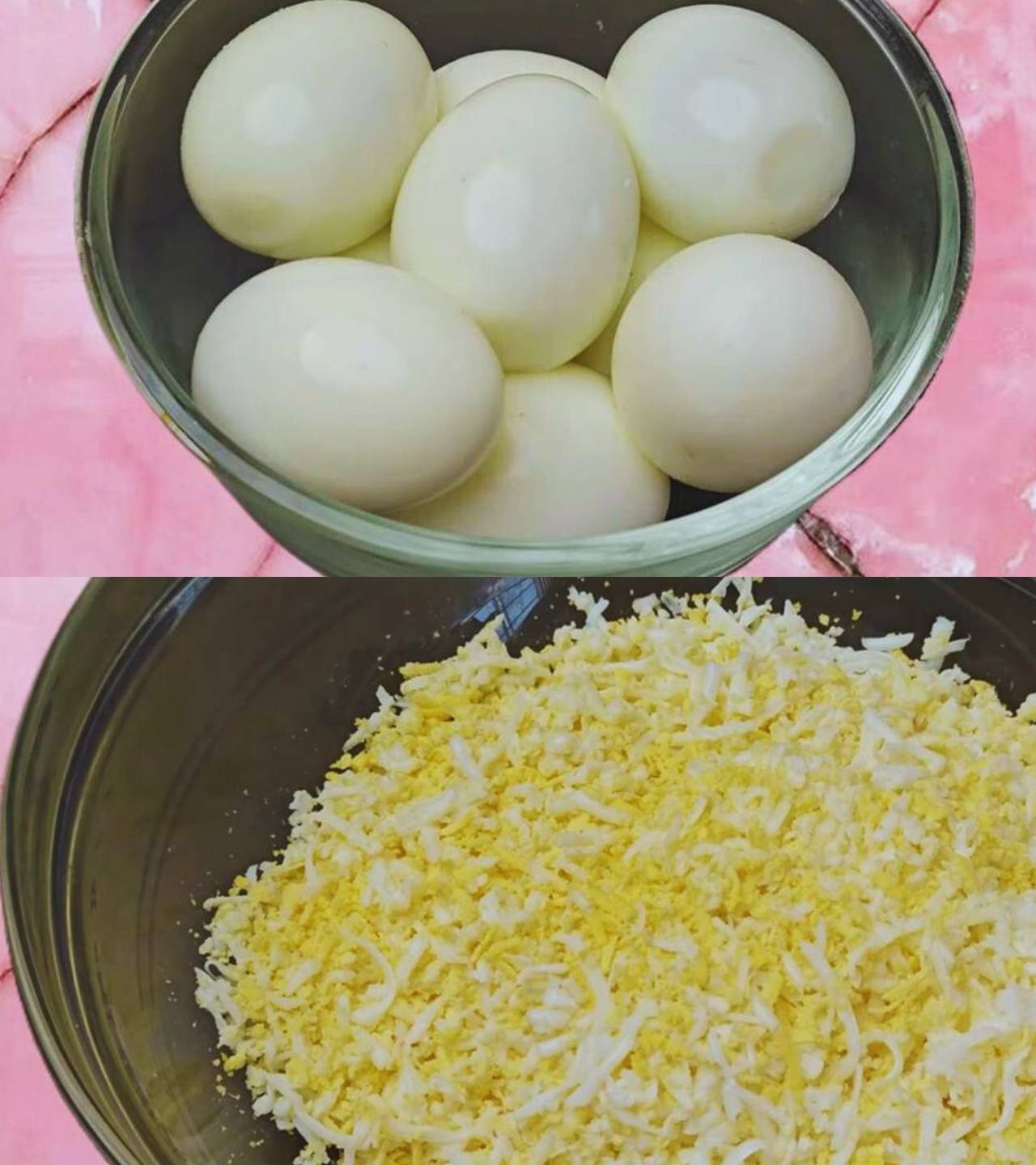 Grated eggs