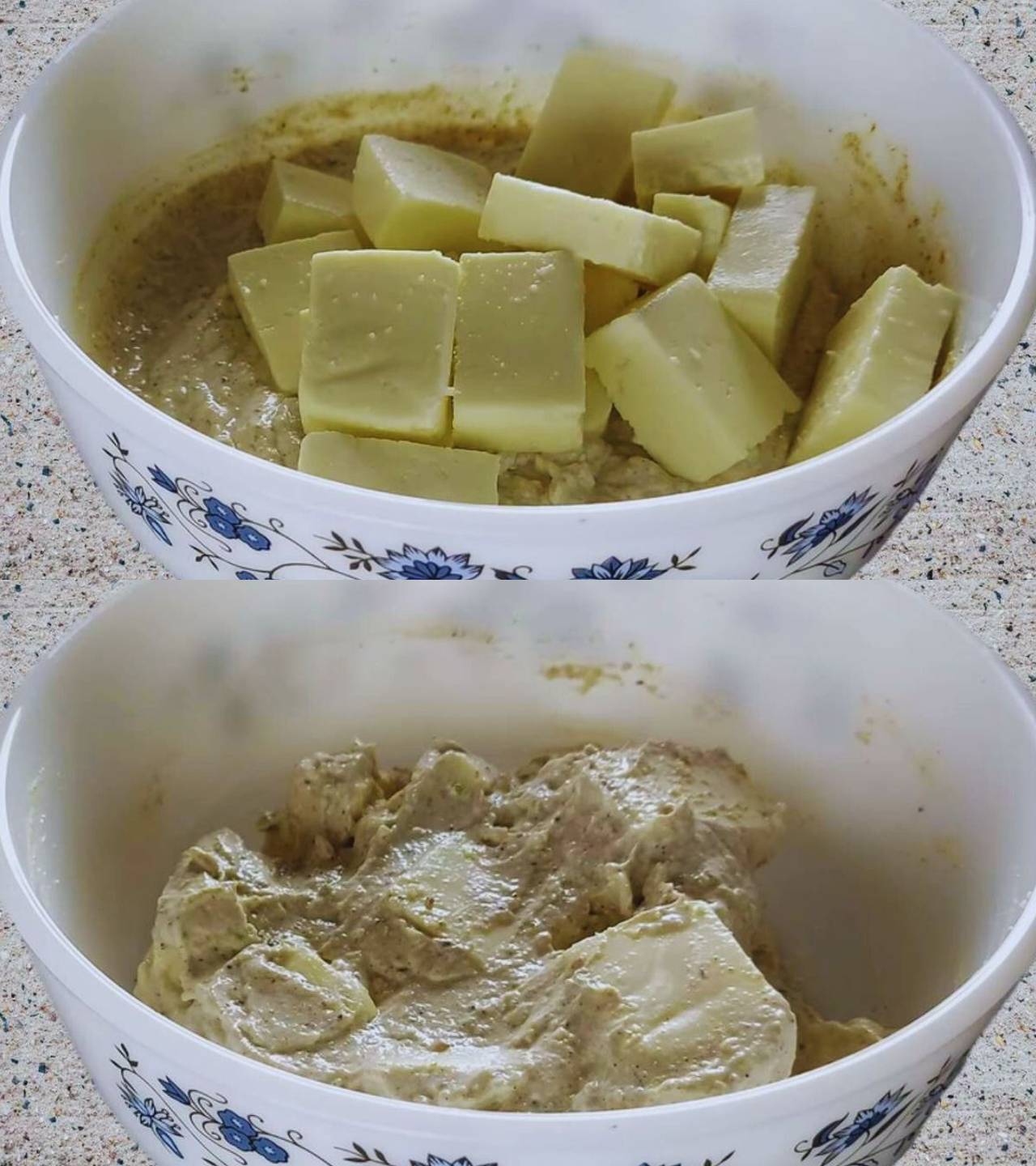 Marinating paneer 