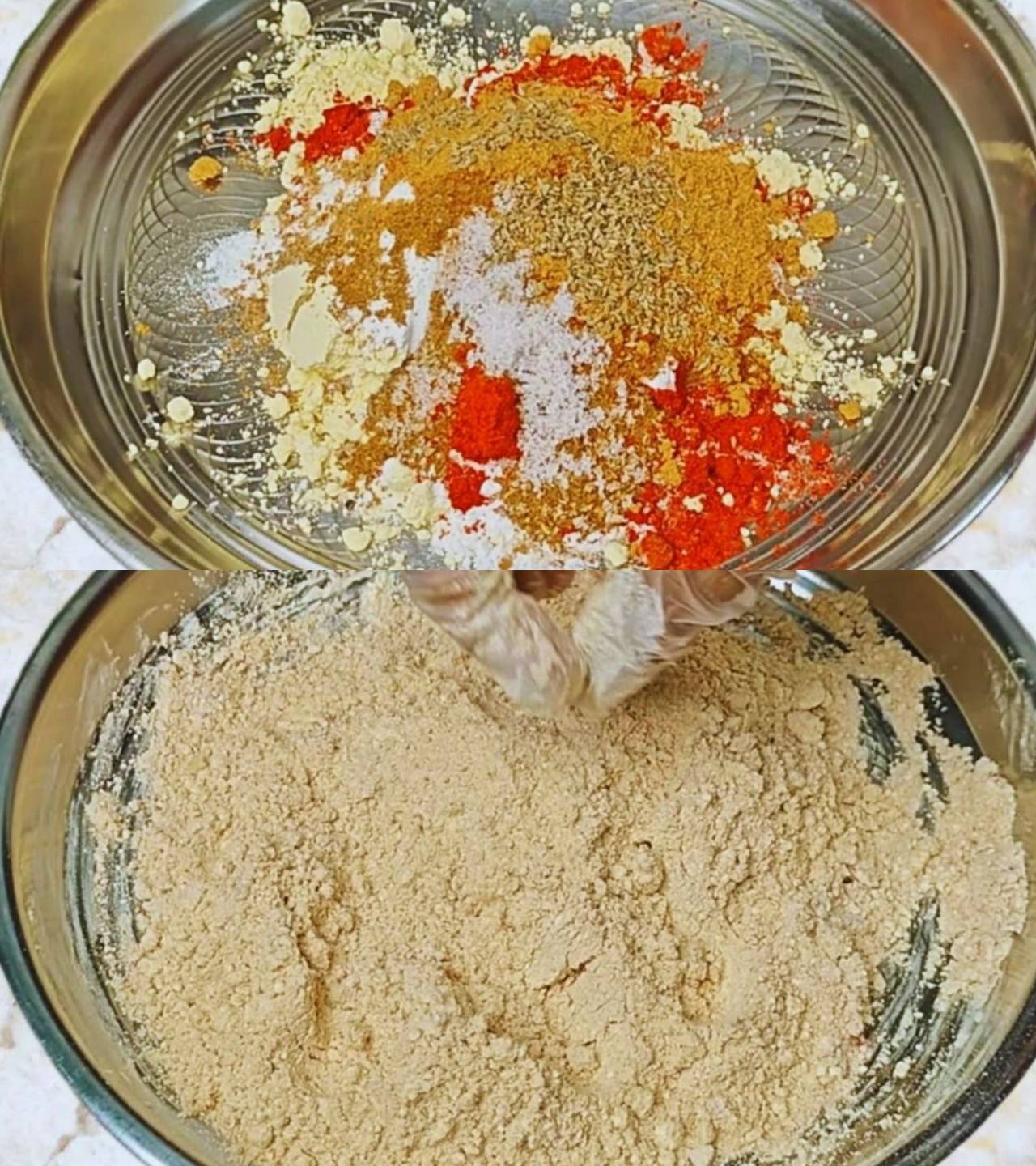 Mixing dry ingredients 