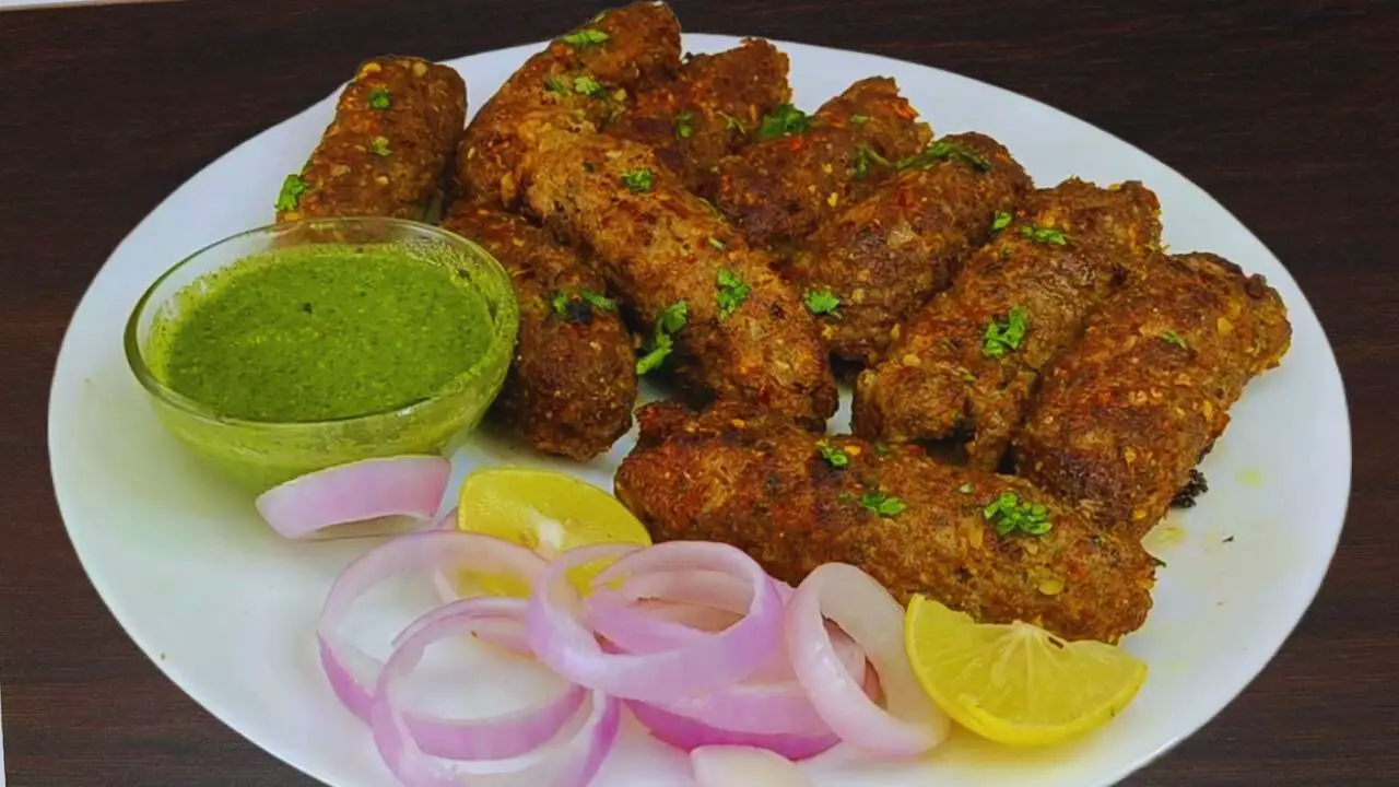 Mutton seekh kebab recipe step 10 Mutton Seekh Kebab served