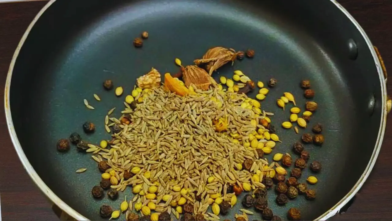 Mutton seekh kebab recipe step 3 Roasting whole spices