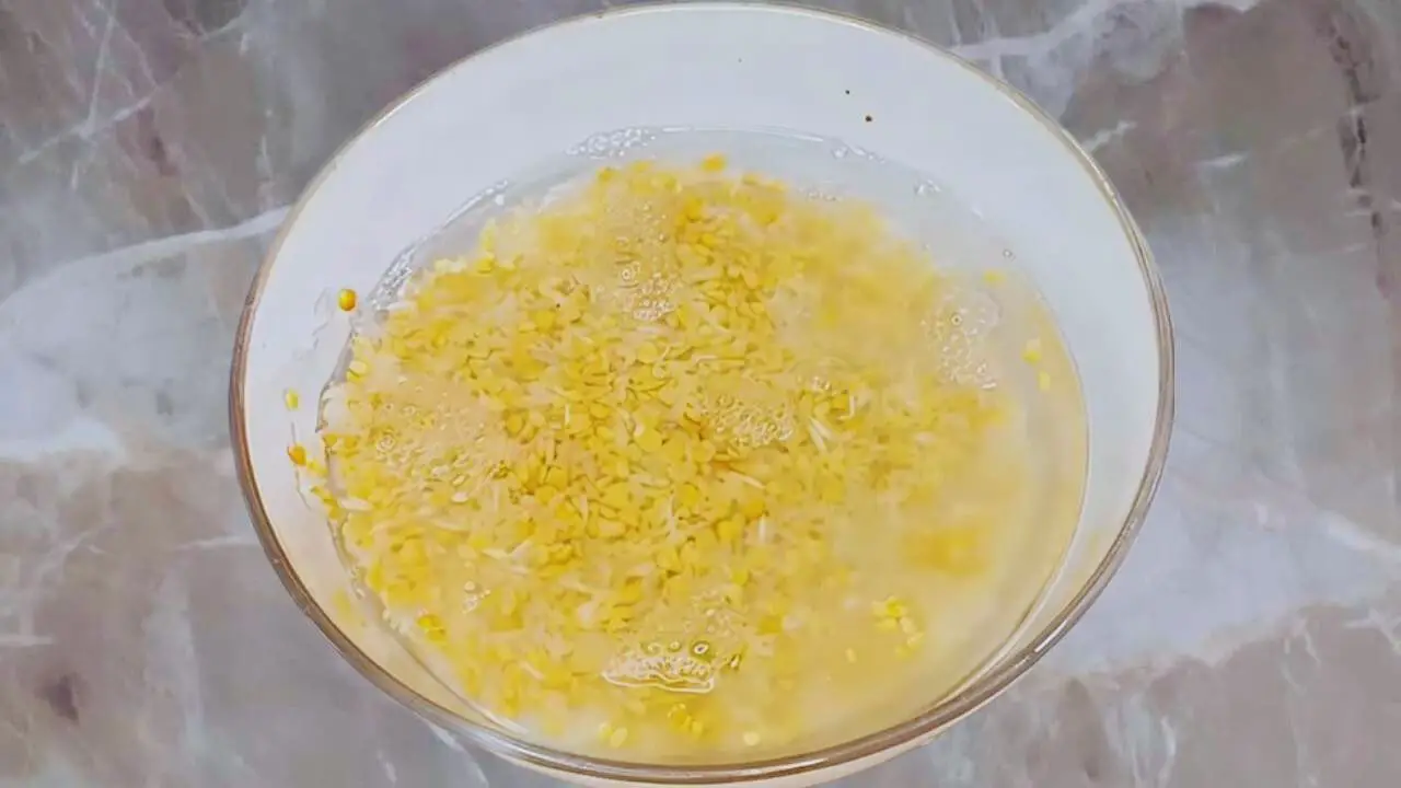 Paneer khichdi recipe step 1 Soaking rice and lentils