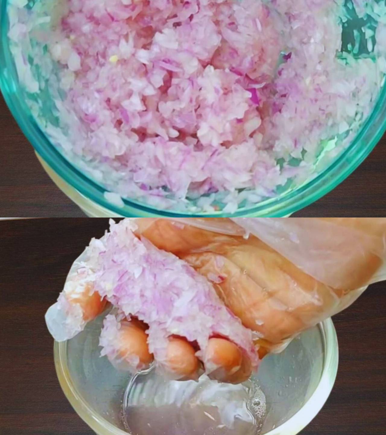 Mutton seekh kebab recipe step 5 Squeezing juice from chopped onions