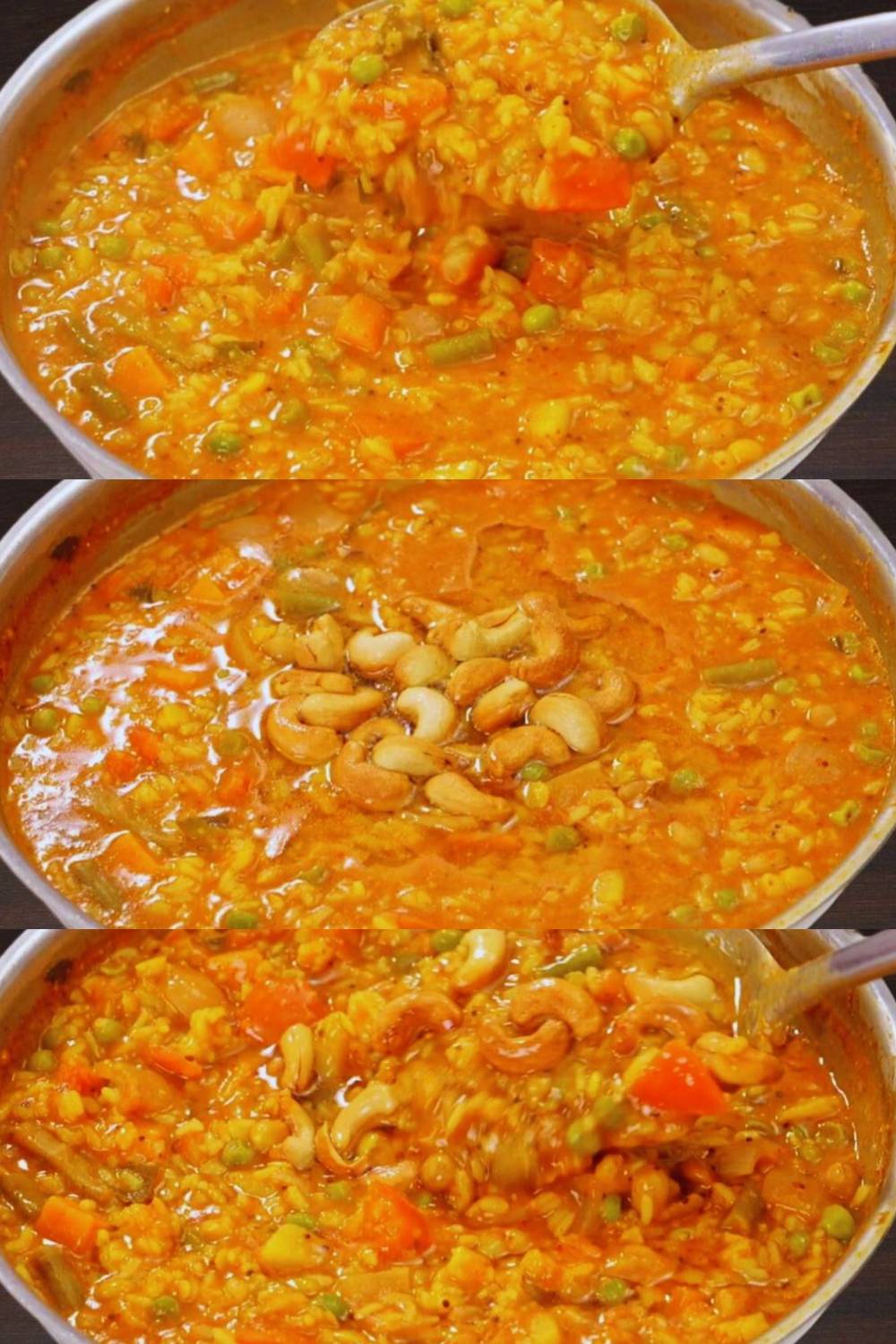 Adding fried cashew nuts 