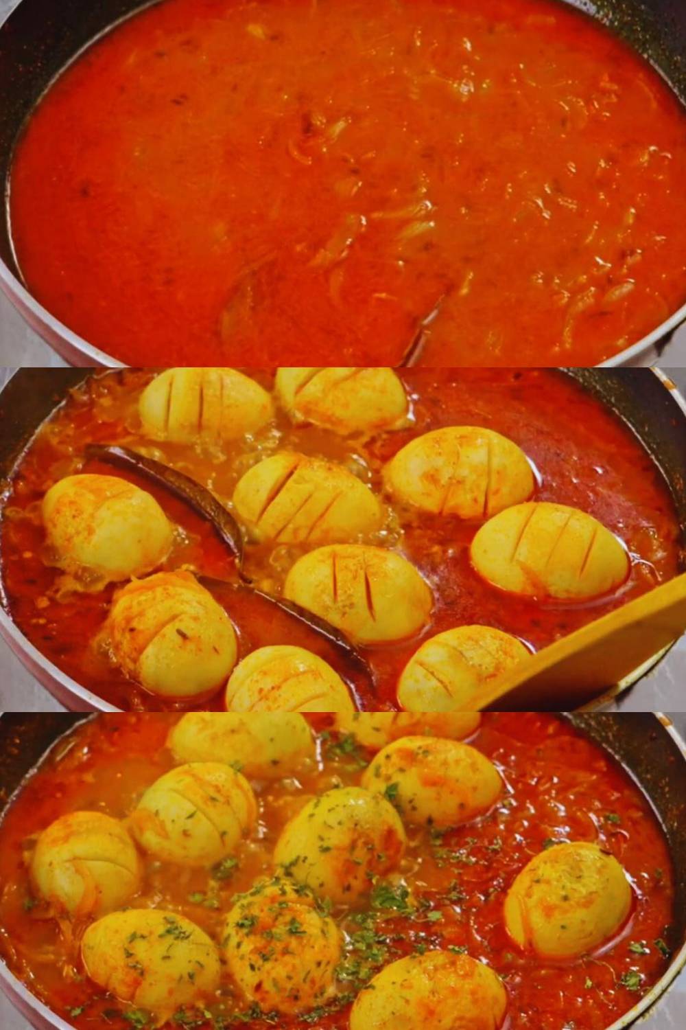 Adding fried eggs and Kasuri Methi 