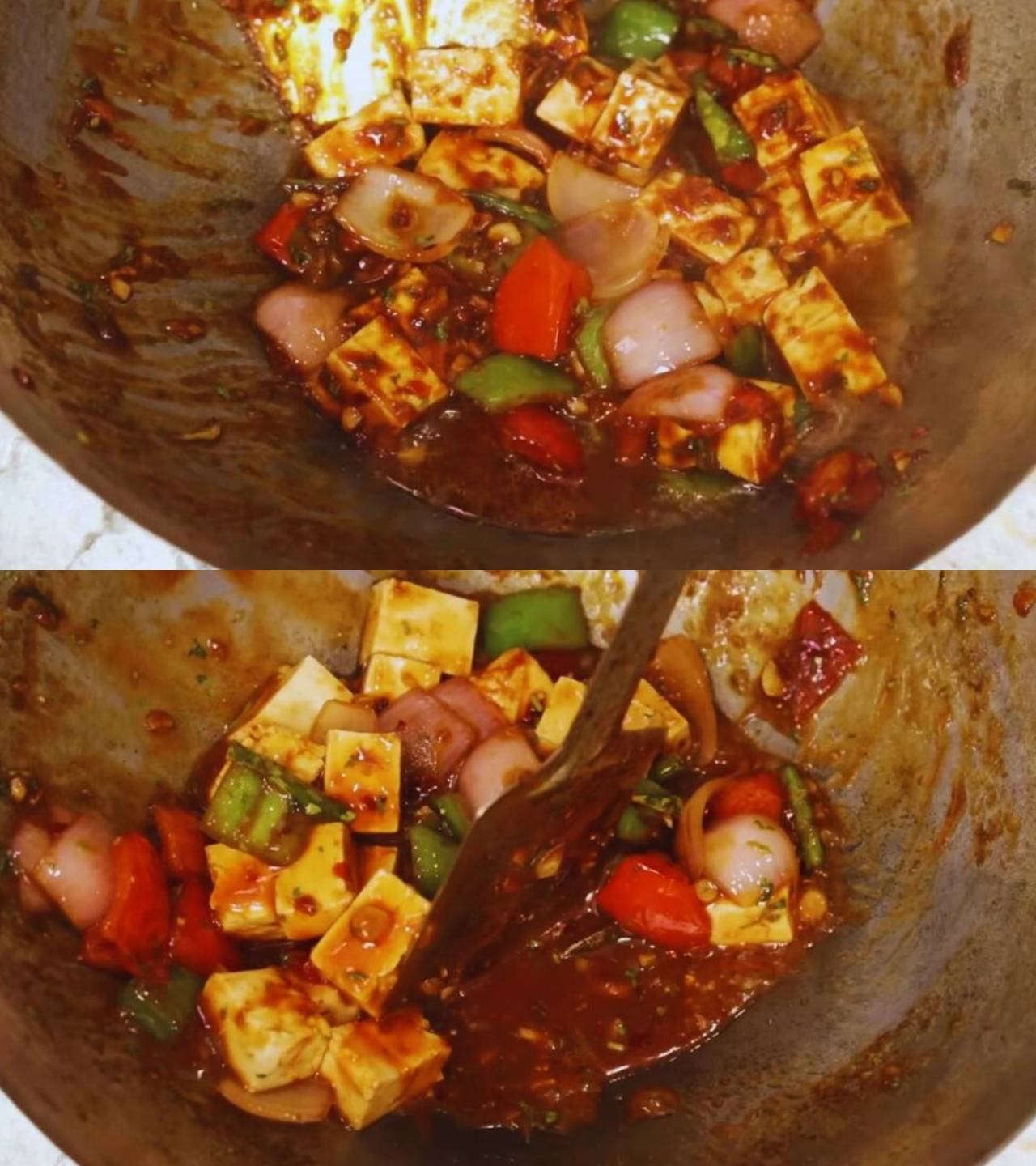 Adding more sauce and water 