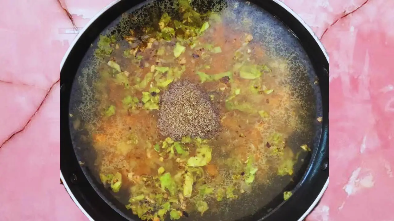 Adding water and pepper powder 