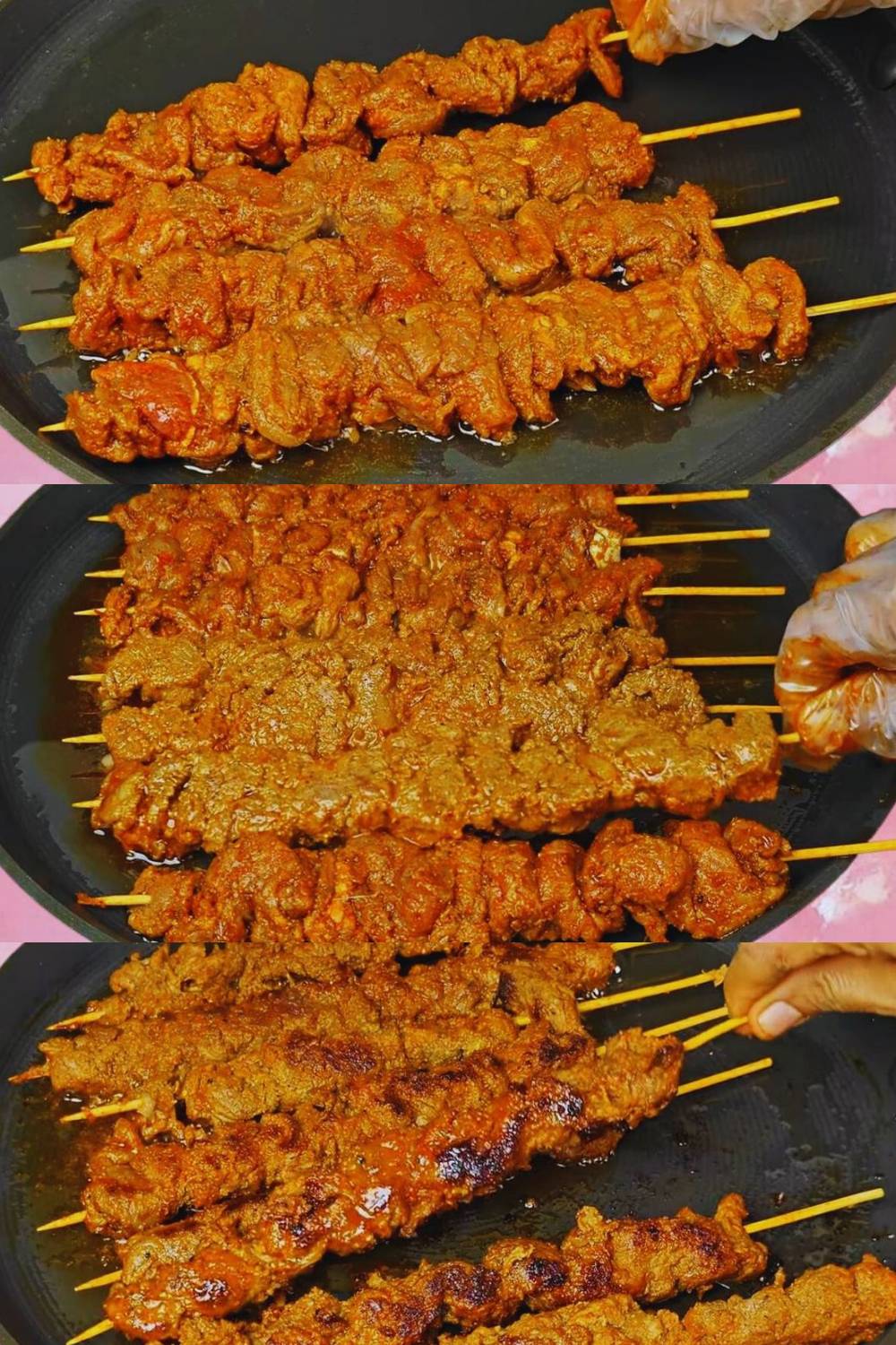 Cooking Mutton Boti Kabab 