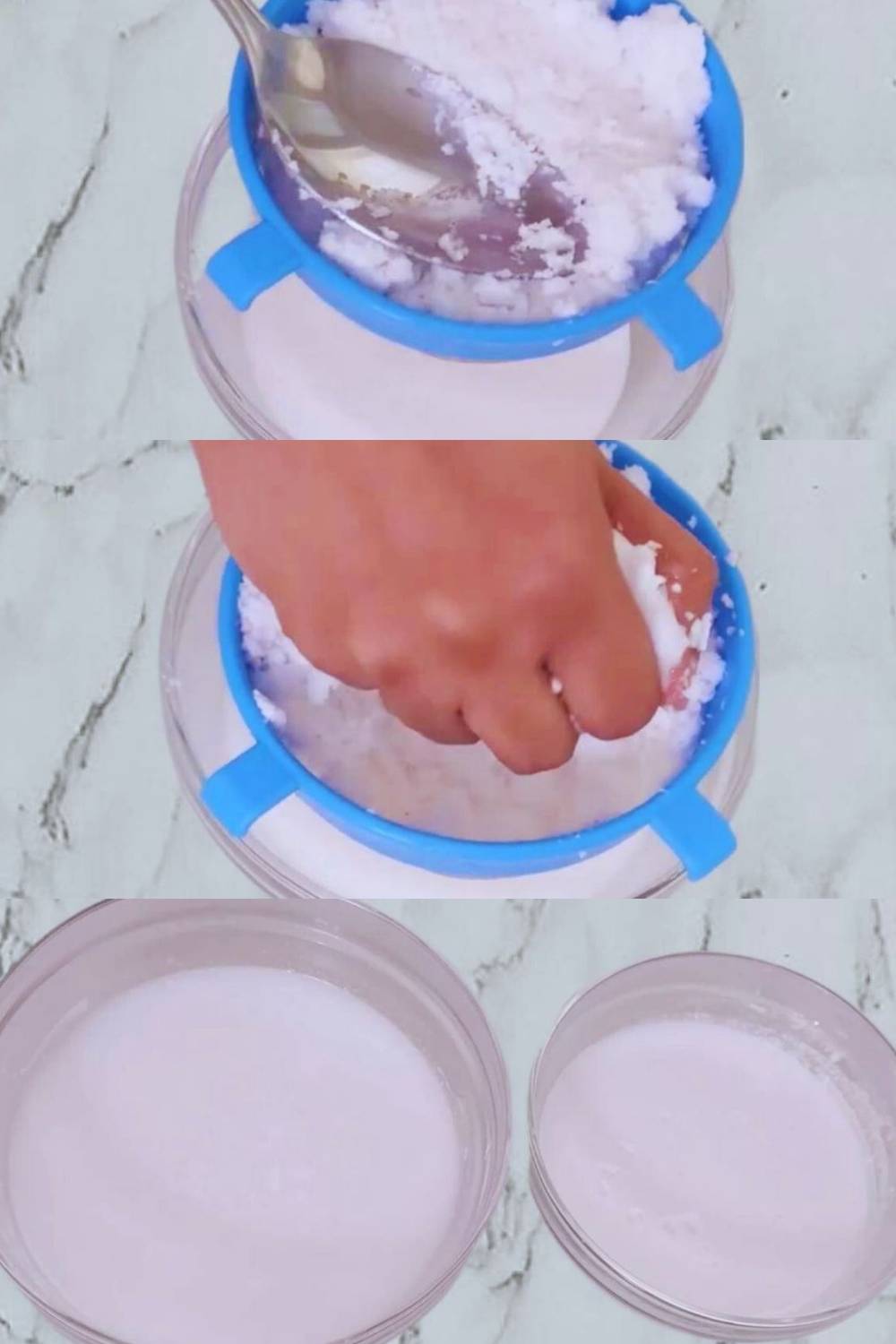 Fish molee recipe step 5 Extracting thick and thin coconut milk