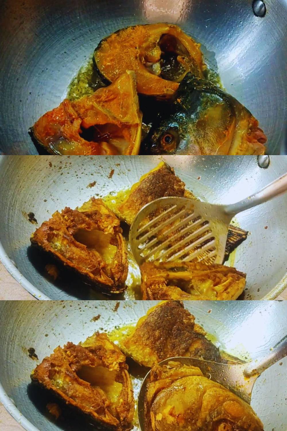 Muri ghonto recipe step 3 Frying fish