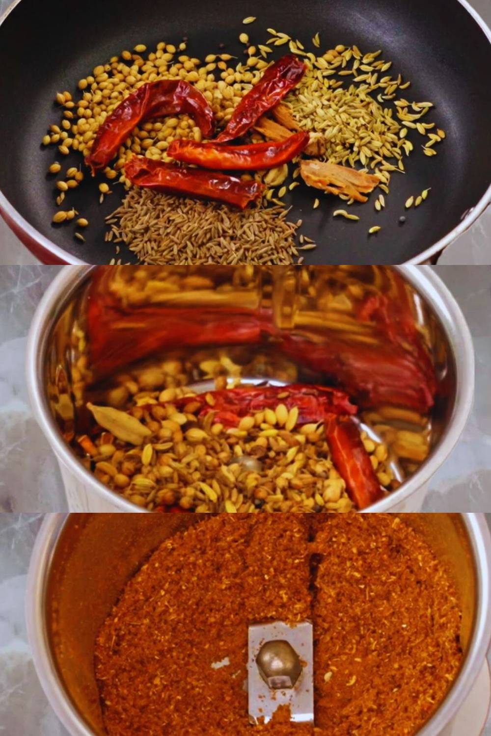 Making the bhuna masala powder 
