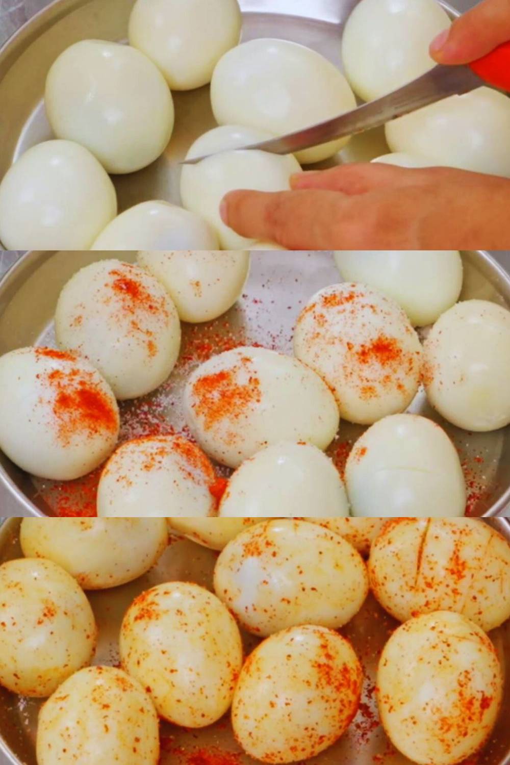 Marinating eggs 