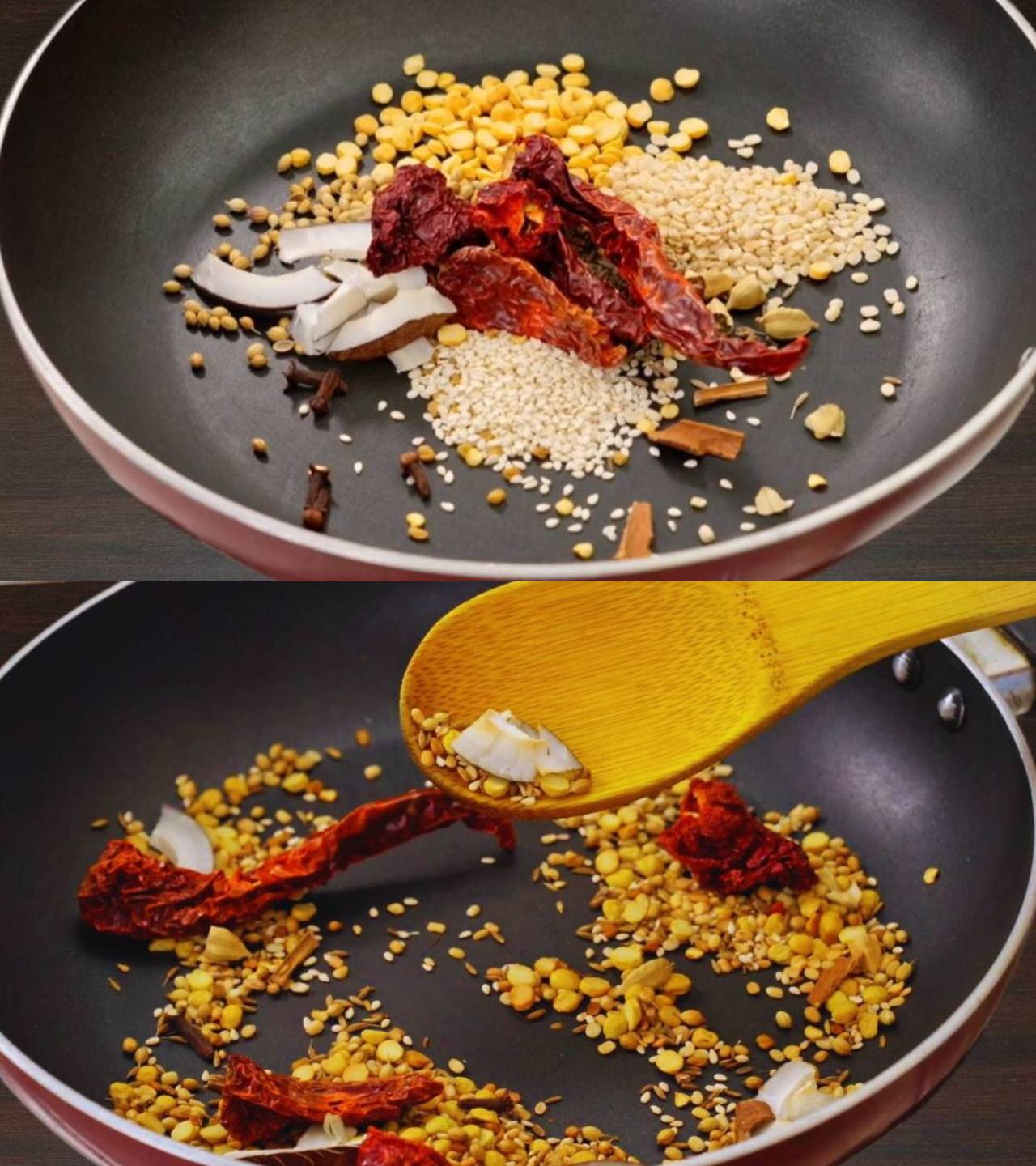 Roasting whole spices 