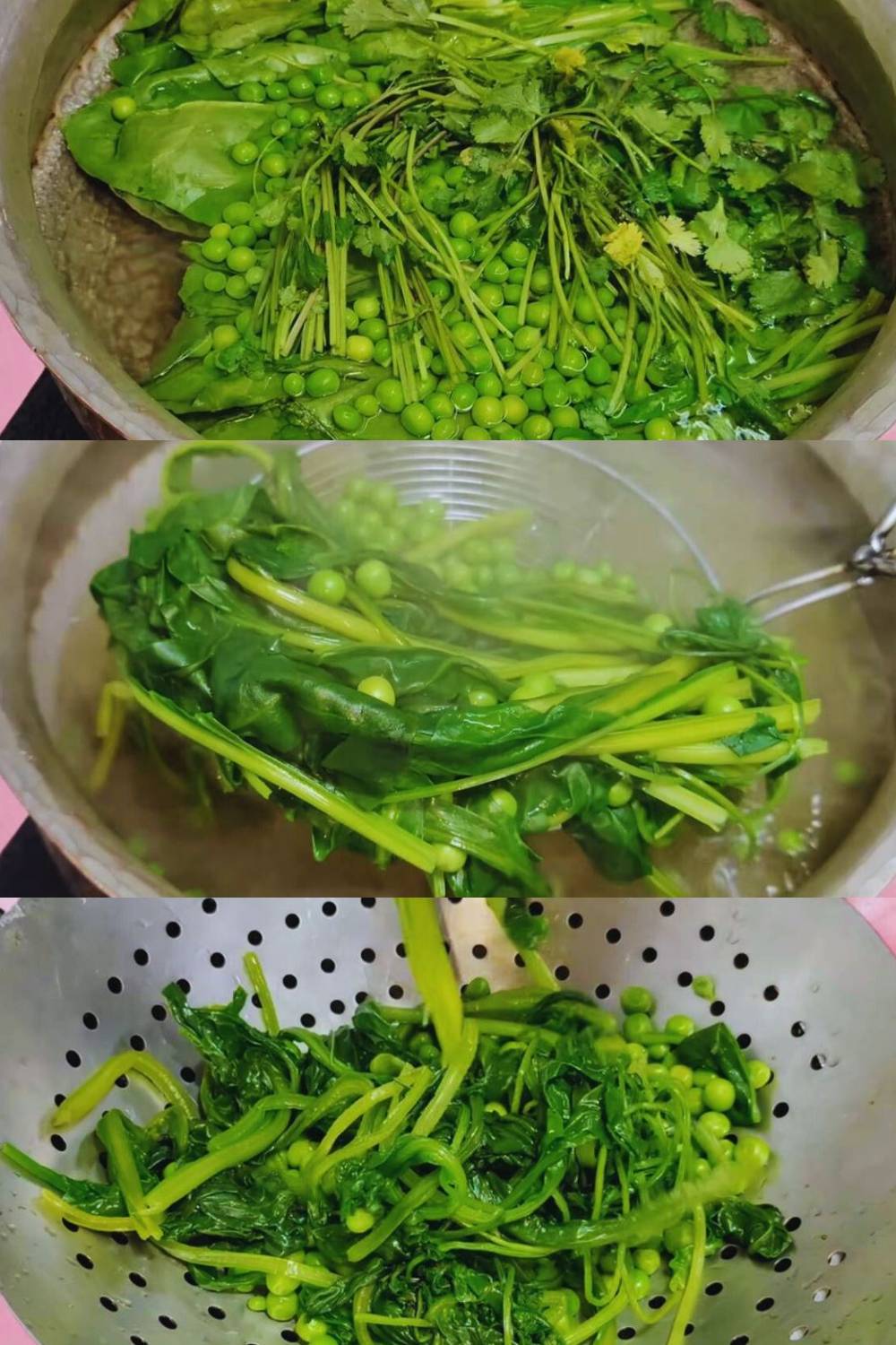Blanching greens