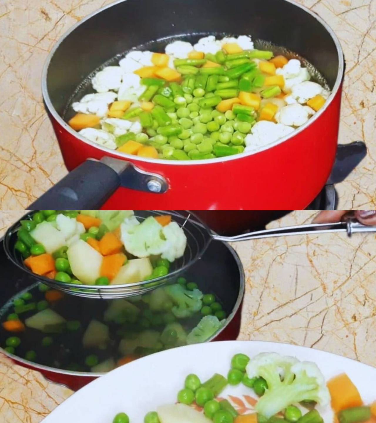 Boiling veggies
