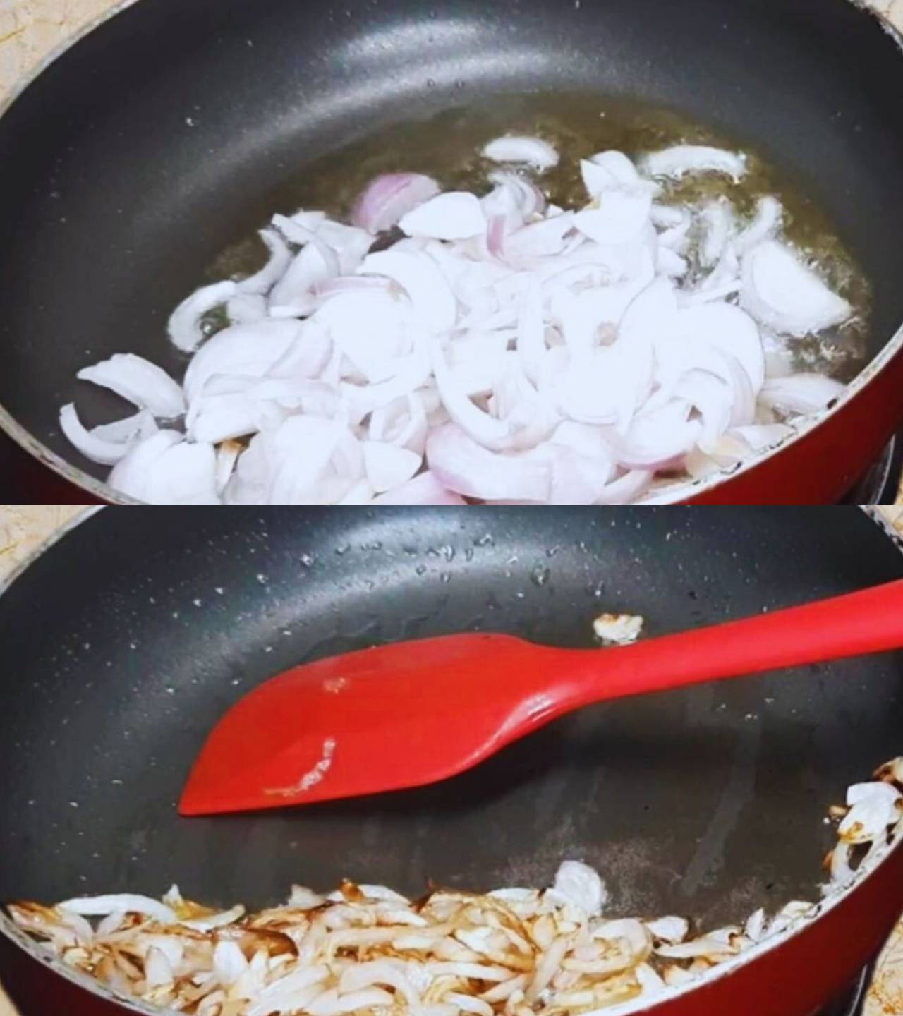 Frying onions 