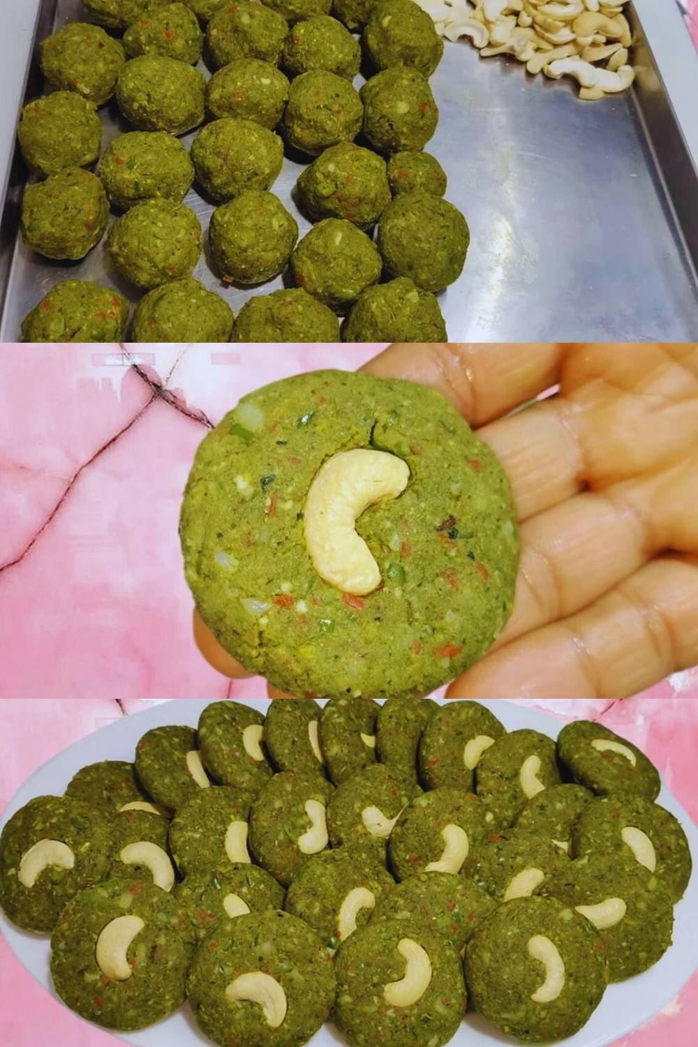 Making the Hara Bhara Kebab tikkis 