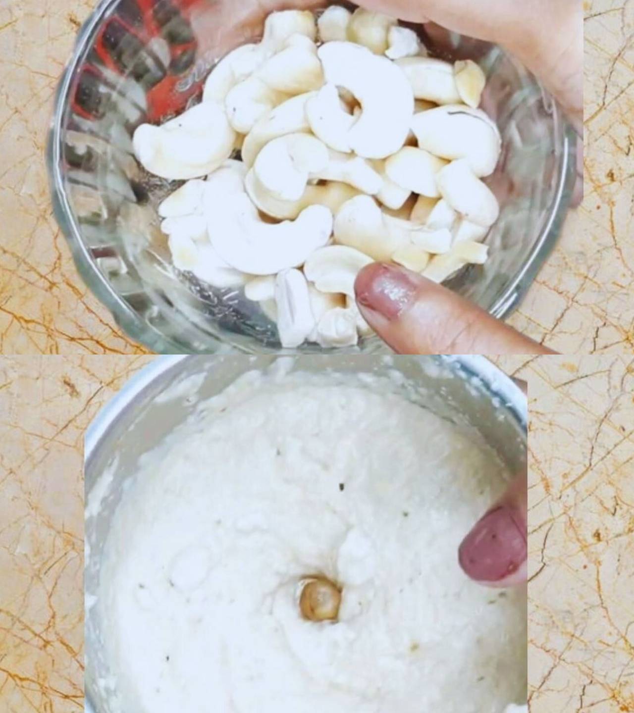 Onion and cashew paste 