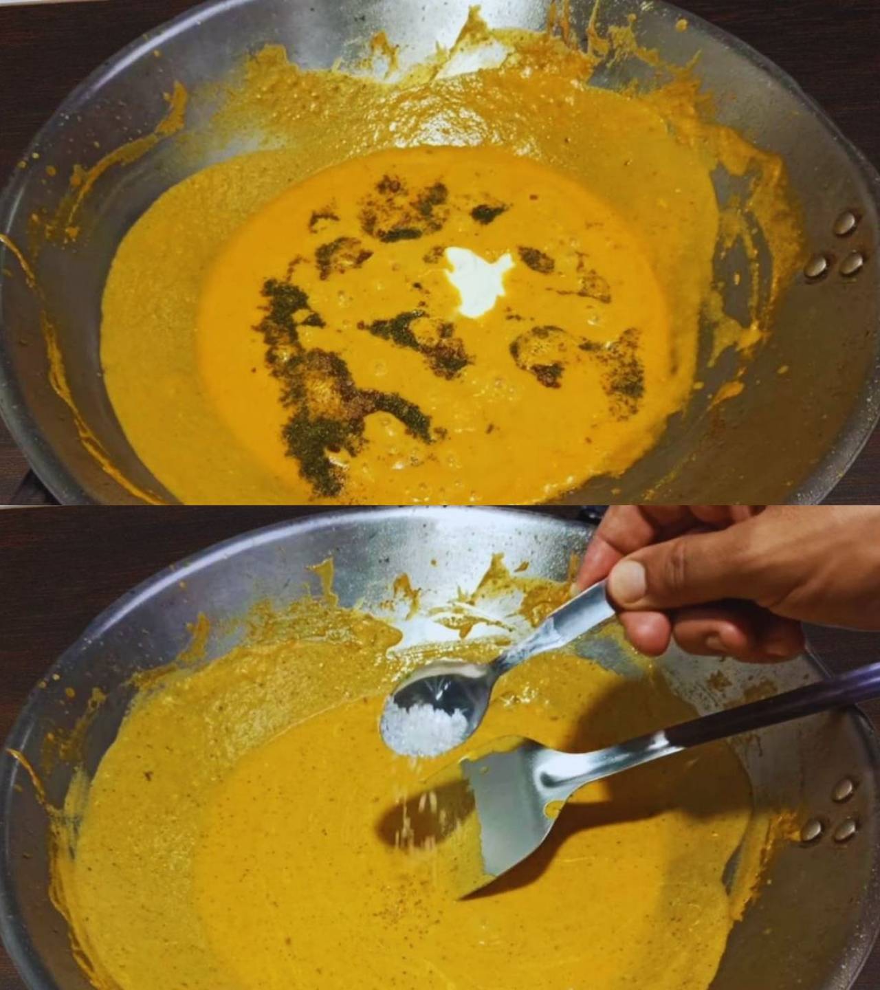 Adding fresh cream and other spices 
