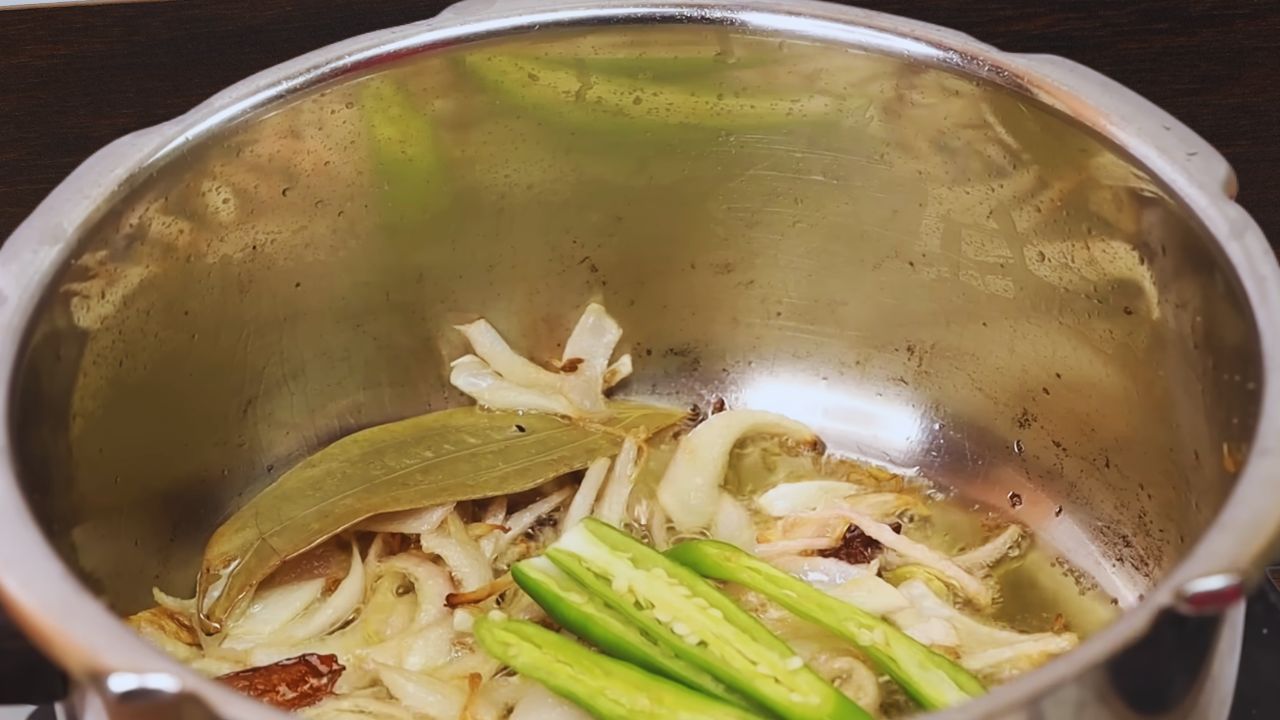 Adding green chilies