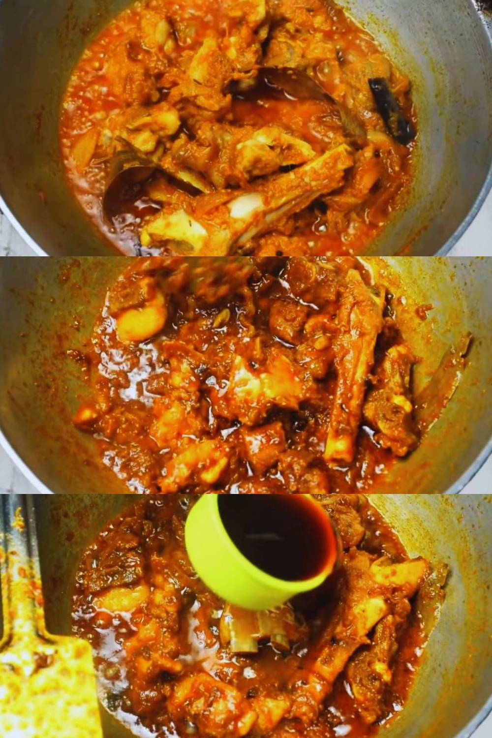 Mutton kala bhuna recipe step 5 Adding liquor tea