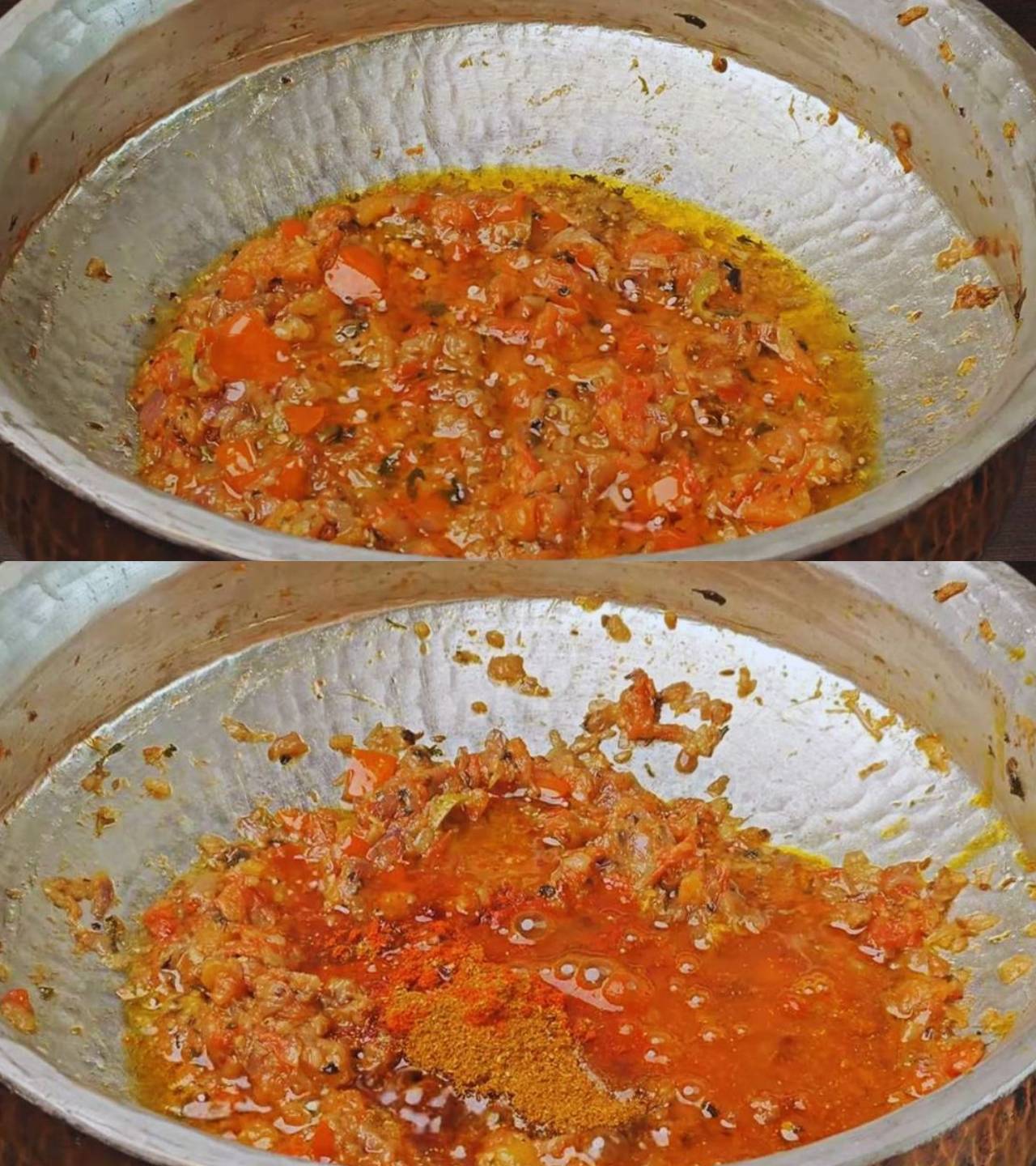 Adding powdered spices 