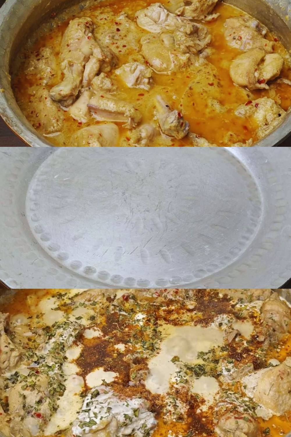Adding water, cream and more spices 