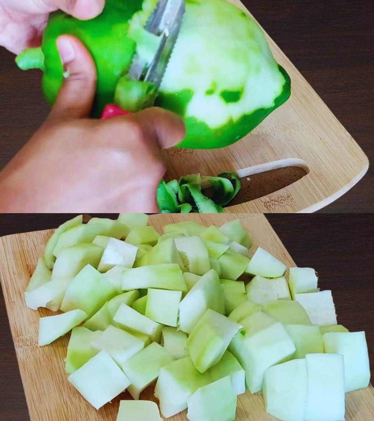 Cutting papaya 