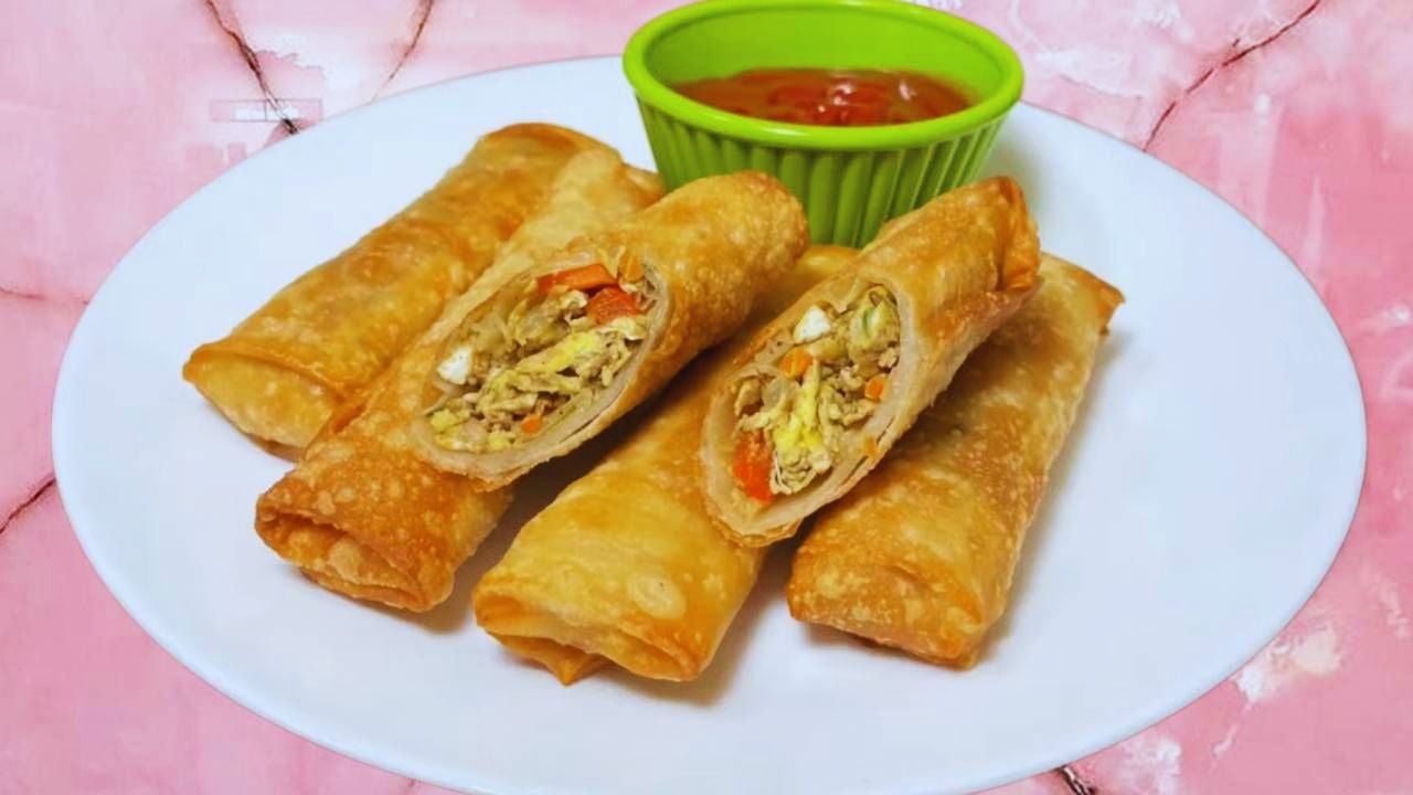 Egg spring roll recipe step 9 Egg Spring Roll served