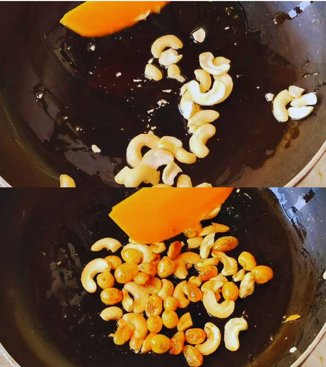 Frying dry fruits 