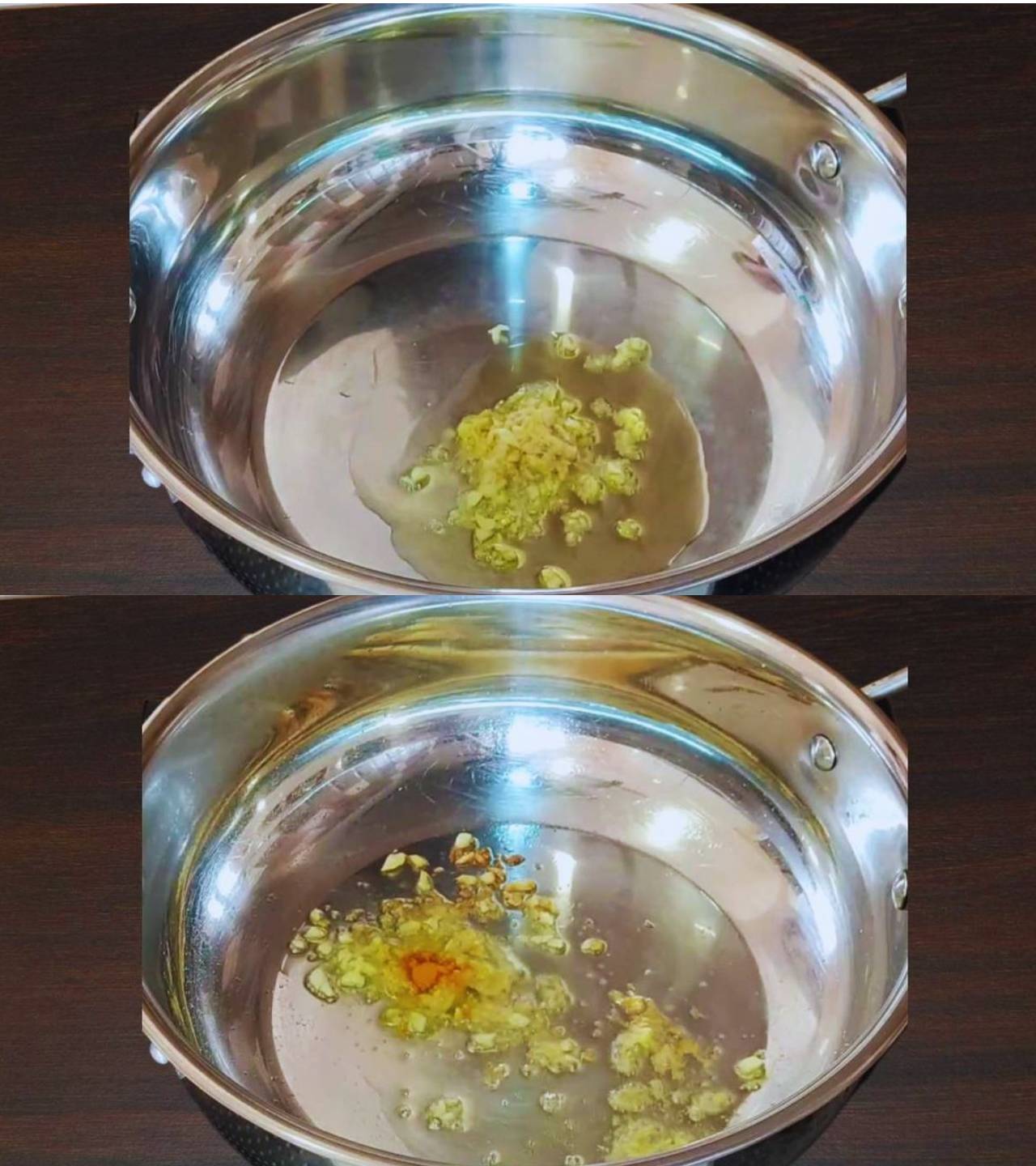 Frying ginger and garlic 