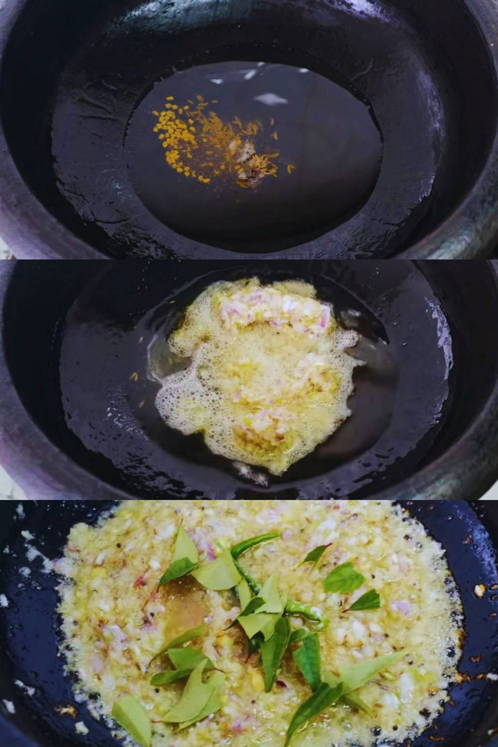 Frying spices, onion paste and other ingredients 