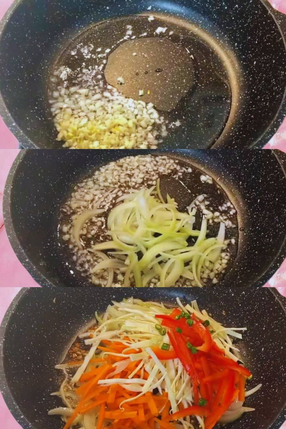 Frying veggies