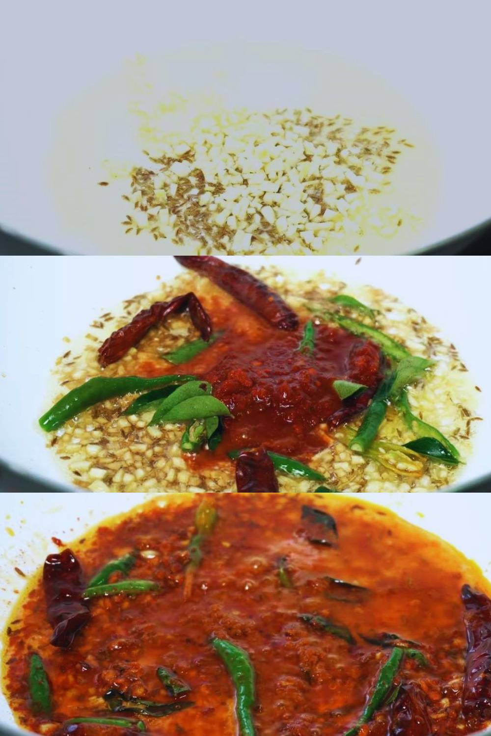 Chicken 65 recipe step 4 Frying whole spices