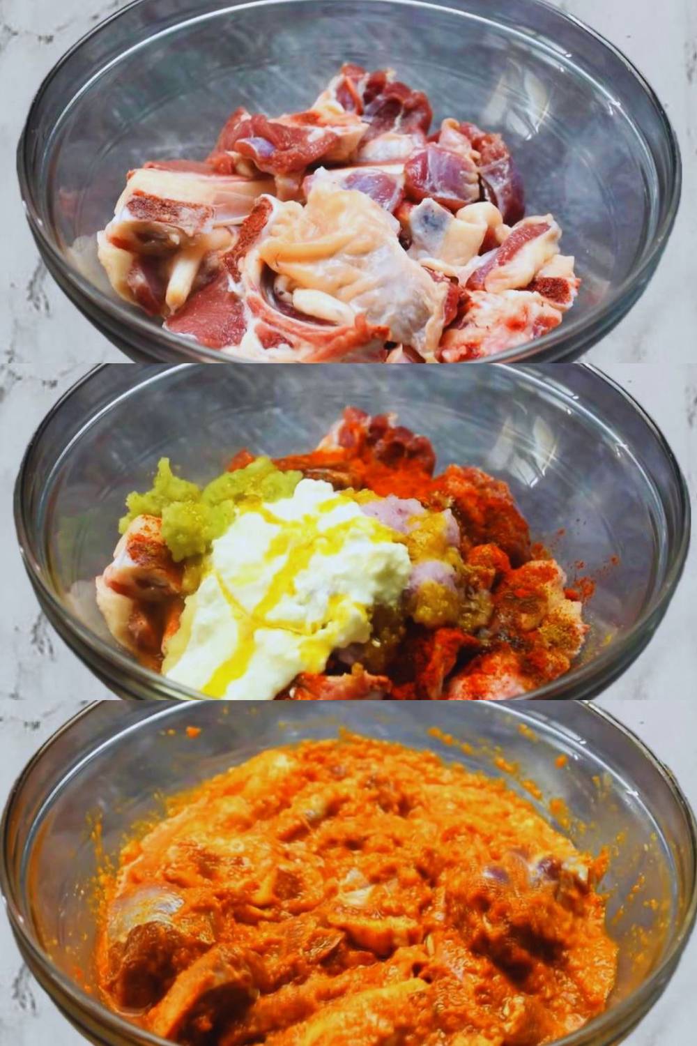 Mutton kala bhuna recipe step 1 Marinating mutton