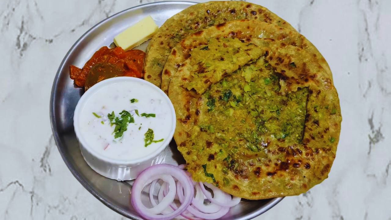 Matar paratha recipe step 12 Matar paratha served